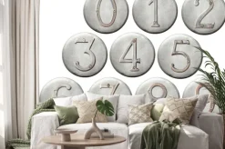 Naklejka: Numery metalowe