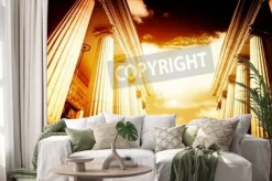 Naklejka: Obraz o dużych freestone greckiej kolumny.