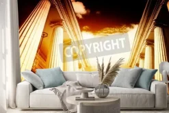 Naklejka: Obraz o dużych freestone greckiej kolumny.