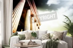 Naklejka: Obraz o dużych freestone greckiej kolumny.