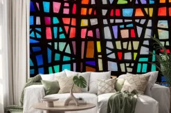 Naklejka: Obraz wielobarwny witraż