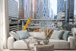 Naklejka: Obrona, paryż, francja, 09 lutego 2016: sky-skrobaki w dzielnicy