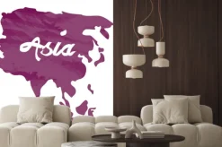 Naklejka: Odizolowanych mapa azji na białym tle, ilustracji wektorowych