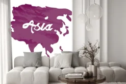 Naklejka: Odizolowanych mapa azji na białym tle, ilustracji wektorowych