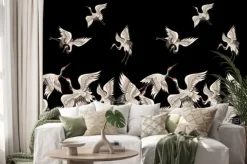 Naklejka: Odlatujące żurawie