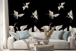 Naklejka: Odlatujące żurawie