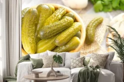 Naklejka: Ogórki w drewnianej misce