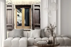 Naklejka: Okno w kamiennym domu