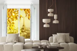 Naklejka: Okno z wieży eiffla i dachy widoku