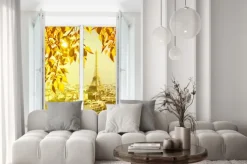 Naklejka: Okno z wieży eiffla i dachy widoku