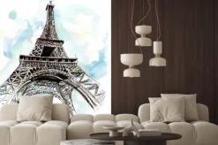 Naklejka: Okrągły widok spod wieży eiffla