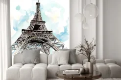 Naklejka: Okrągły widok spod wieży eiffla