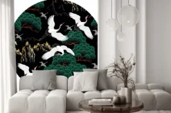 Naklejka: Okrągły wzór chinoiserie