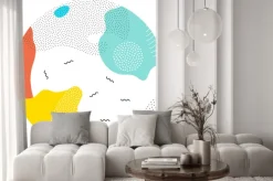 Naklejka: Okrągły wzór w stylu memphis