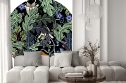 Naklejka: Okrągły wzór z dzikimi roślinami