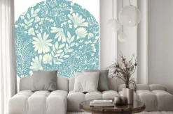 Naklejka: Okrągły wzór z kwiatami