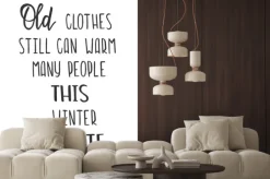 Naklejka: Old clothes still can warm many people this winter donate