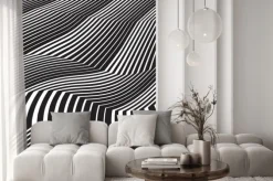Naklejka: Optyczne sztuki tła abstrakcyjne grafiki w skali szarości czerni