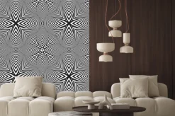 Naklejka: Optyczne sztuki abstrakcyjne paski bezszwowe deco wzorca.