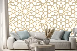 Naklejka: Ornamentalne gwiazdy w złotawym kolorze