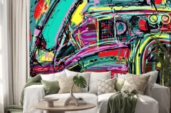 Naklejka: Oryginalny obraz cyfrowy skład abstrakcji