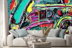 Naklejka: Oryginalny obraz cyfrowy skład abstrakcji