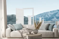 Naklejka: Otwarte drzwi w polu