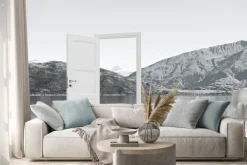 Naklejka: Otworzył drzwi gdzieś