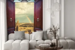 Naklejka: Otwórz drzwi i krajobrazu