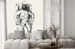 Naklejka: Ołówkowy szkic astronauty