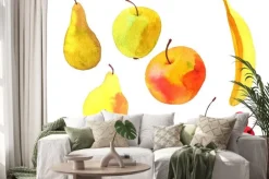 Naklejka: Owoce rysunek akwarela