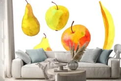 Naklejka: Owoce rysunek akwarela