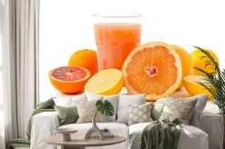 Naklejka: Owoców cytrusowych i soku