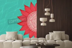 Naklejka: Ozdobne koronki okrągły wzór, okrąg tła z wieloma szczegółami,