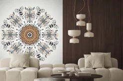 Naklejka: Ozdobne okrągłe geometryczny wzór w stylu aztec