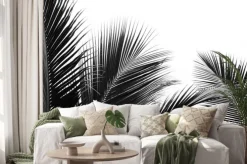 Naklejka: Palms leaf on white background