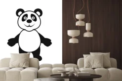 Naklejka: Panda bear ikona, prosty styl