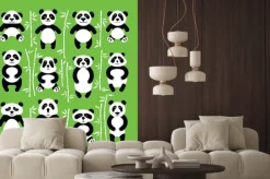 Naklejka: Pandy pokrywa płaska. panda zwierzę samodzielnie.