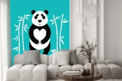 Naklejka: Pandy pokrywa płaska. panda zwierzę samodzielnie.