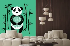 Naklejka: Pandy pokrywa płaska. panda zwierzę samodzielnie.