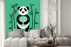 Naklejka: Pandy pokrywa płaska. panda zwierzę samodzielnie.