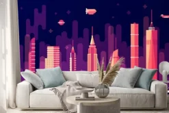 Naklejka: Panoramę nowego jorku wektor płaskim stylu