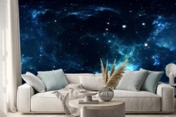 Naklejka: Panorama mgławicy kosmicznej 360 stopni, rzut prostokątny, mapa