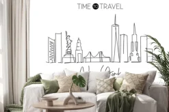 Naklejka: Panorama nowego jorku w stylu komiksowym