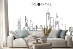 Naklejka: Panorama nowego jorku w stylu komiksowym