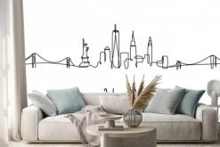 Naklejka: Panorama nowego jorku line art
