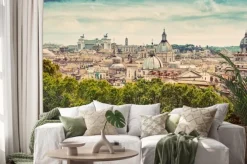 Naklejka: Panorama rzymu z kopułami i zabytkami