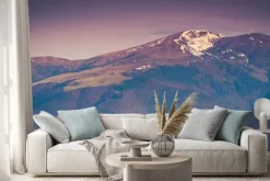 Naklejka: Panoramiczny krajobraz górski wiosną.