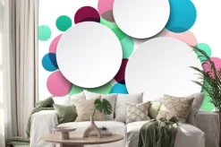 Naklejka: Papier biały okrągły dymki.