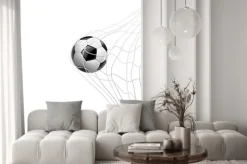 Naklejka: Piłka w siatce na białym tle